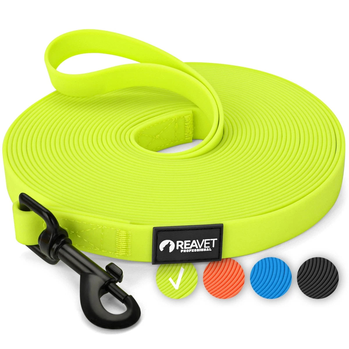 Gummierte Leine 25mm X 3m MIT Schlaufe & Karabiner – Grau/schwarz, Für Hund & Sport