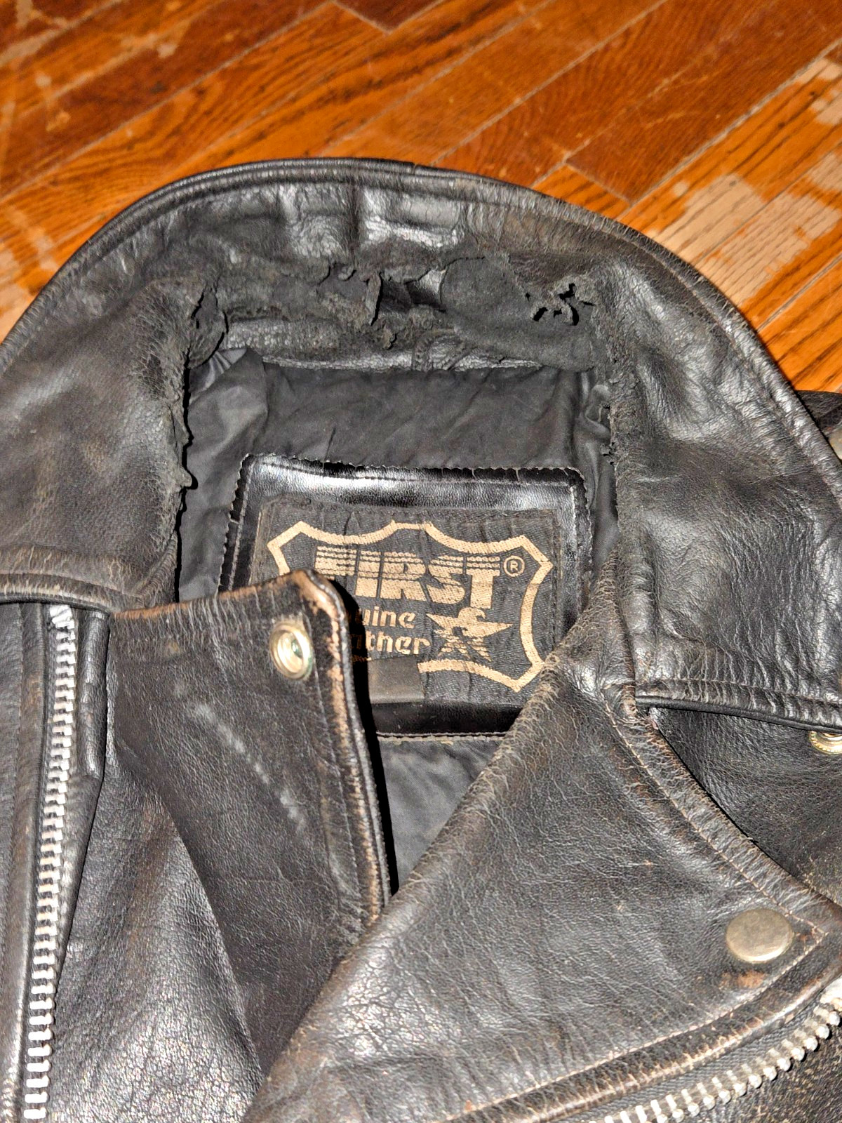 Vintage leather Bomber- Vintage Leather Motorcycl… - image 2