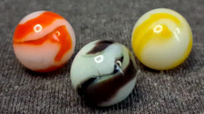 Vintage Alley Agate Set Of 3 Swirl Marbles 5/8" All Mint Condition 526030