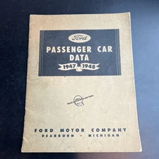  VTG Ford Passenger Car Data 1947-1948 HTF Manual Sales Catalog 