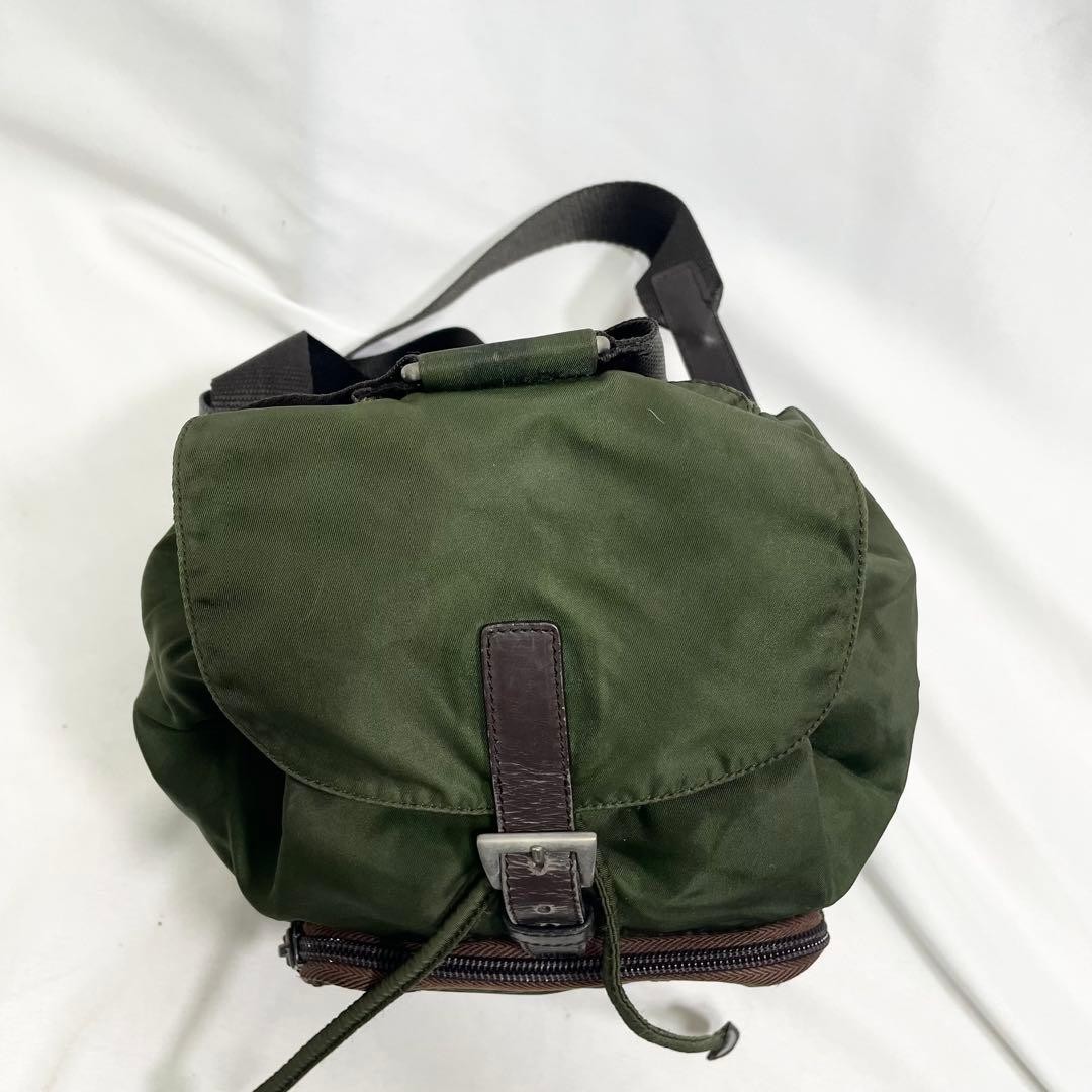 Prada Backpack Triangle Logo Hardware Tessuto Nyl… - image 4