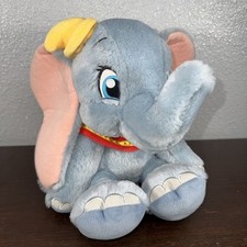 DUMBO Stuffed Plush 10" Disney Store Exclusive Yellow Hat Red Scarf EUC