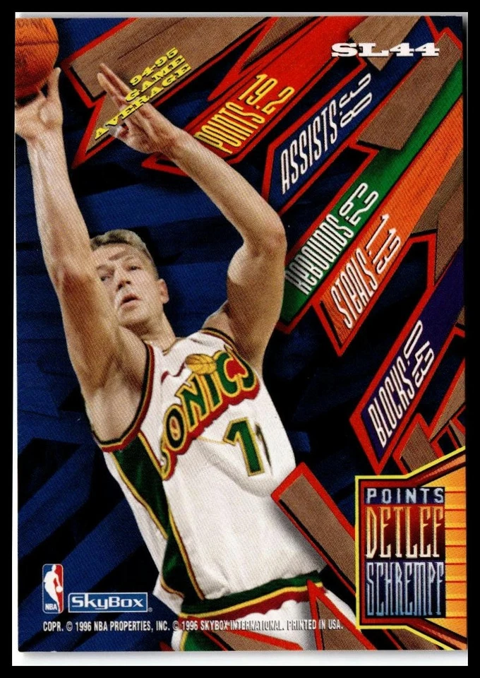 1995-96 Hoops #SL44 Detlef Schrempf Slamland - Image 2 of 2
