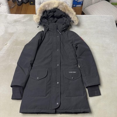 Canada Goose Trillium Parka Coat Womens 2XS Black Fur Hood Down