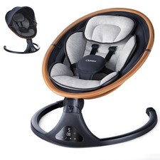Electric Baby Swing with Remote, 5 Sway Speeds, Bluetooth, 12 Melodies, Portable