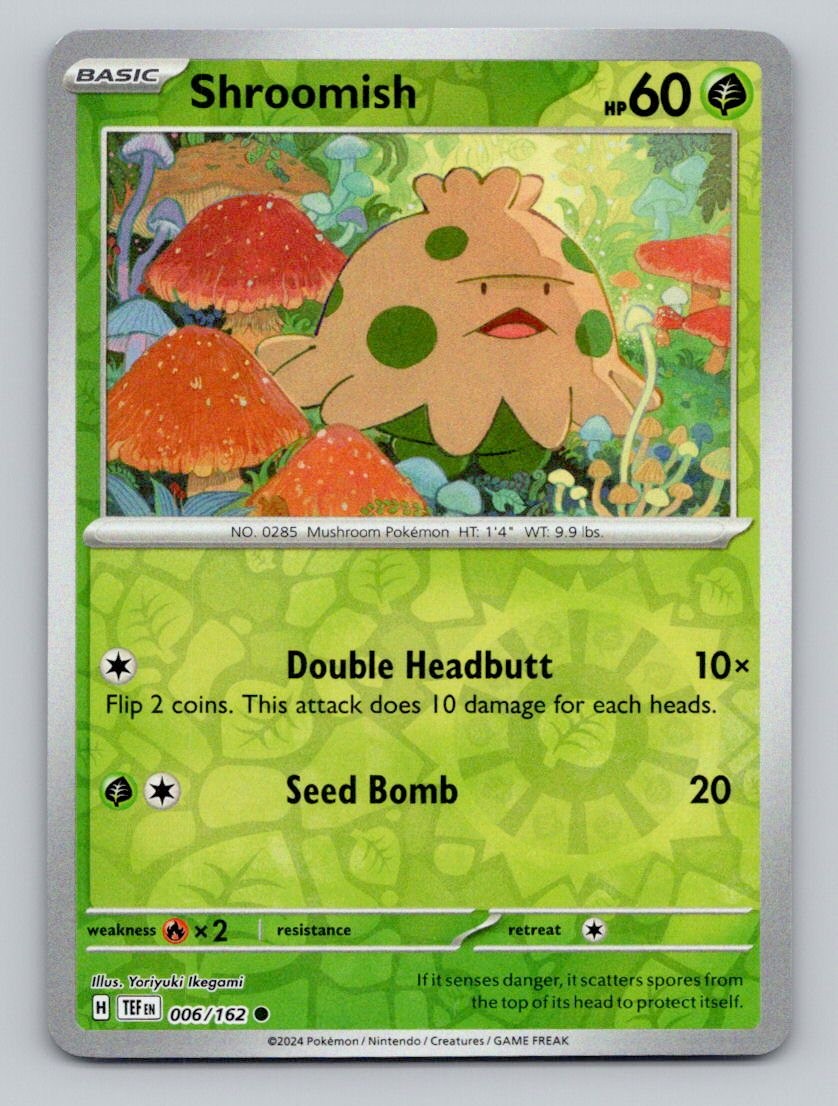 Shroomish 006/162 Common Temporal Forces Pokemon Reverse Holo Near Mint