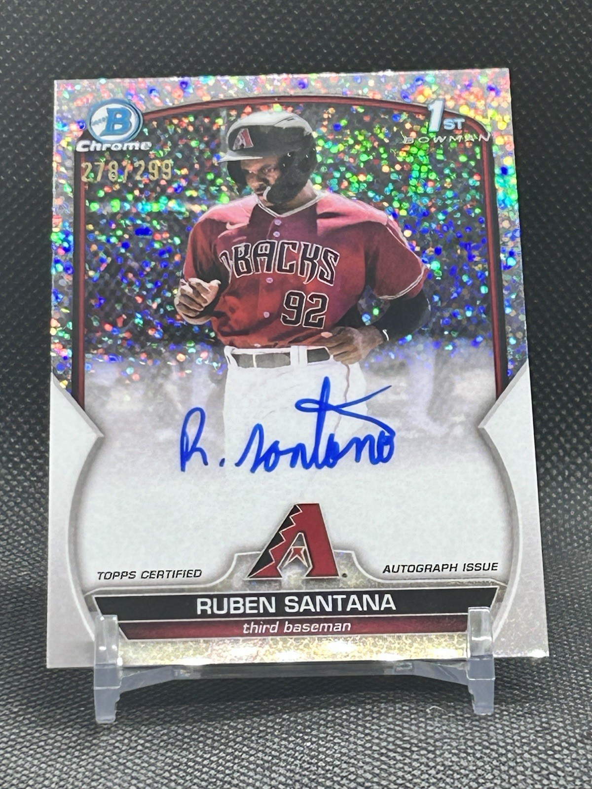 Ruben Santana 2023 1st Bowman Chrome AUTO Prospect SPECKLE Refractor 278/299
