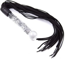 Real Genuine Cow Hide Leather Flogger 50 Falls Black Heavy Duty Thuddy whip