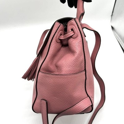 Tory Burch Thea Mini Leather Backpack Pink Pebble Tassel  display picture 2
