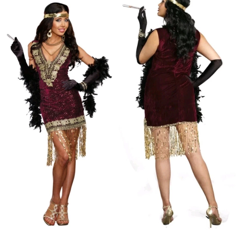 Платье-флиппер на Хэллоуин 1920-е Gatsby с блестками с бахромой без рукавов |Sz S| DREAMGIRL - Изображение 4 из 4