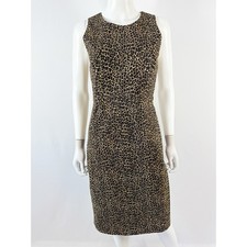 J. Crew Sleeveless Leopard Print Sheath Dress Size 2 Cocktail Party Classic