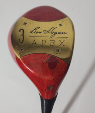 Ben Hogan Apex Oil Hardened Persimmon 3 Wood Hogan Reg Flex Steel Shaft EUC