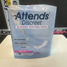 Attends Discreet Bladder Control Pads 20 Count Per Pack Lot Of 3 packs Moderate
