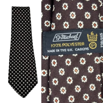 ST MICHAEL VINTAGE 70s Kipper Tie Wide Mod Scooter Krawatte Marks Spencer Brown