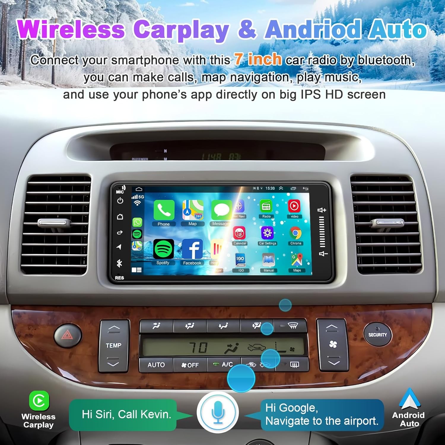 7" CAR STEREO RADIO FOR 2007-2013 TOYOTA FJ CRUISER CARPLAY ANDROID 13 GPS