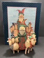 Vtg 1998 1st Ed Lang and Wise Classic Santa Santas Reindeer Orig Box Sue Dreamer