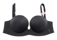 Victoria's Secret Womens 32B Black Padded Strapless Push-Up Bra