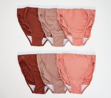 Breezies Size 14 Original Cotton Hi-Cut Panties Set of 6 TONAL A632207