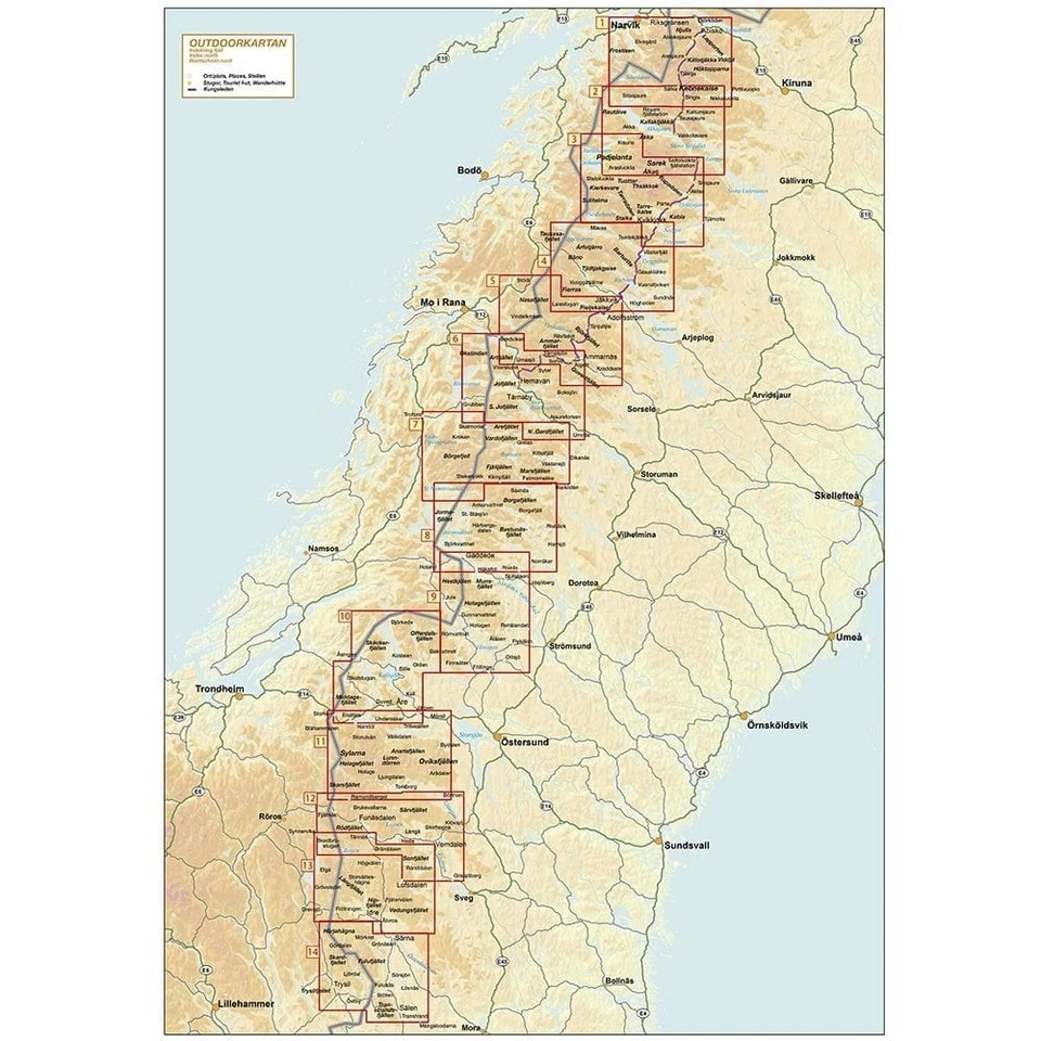 Sweden map 3: Saltoluokta / Padjelanta / Kvikkjokk Hiking, Kungsleden, skiing - Image 3 of 3