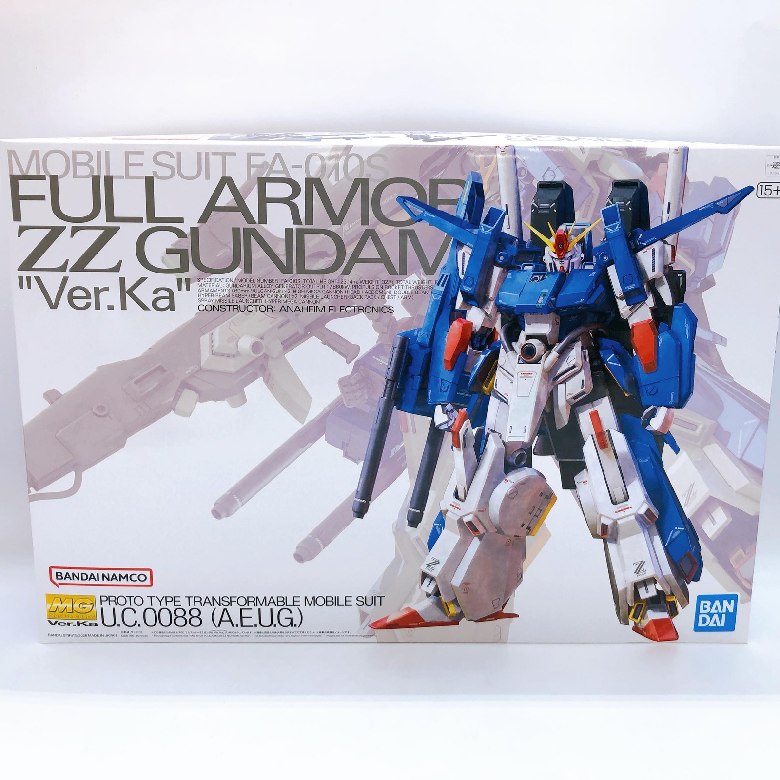 MG 1/100 Full Armor ZZ Gundam Ver.Ka Gunpla Model Kit Bandai Japan NEW FASTSHIP