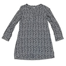 Gap Women's Sm Deborah Pocket Shift Dress Navy Blue White Geometric Preppy Print