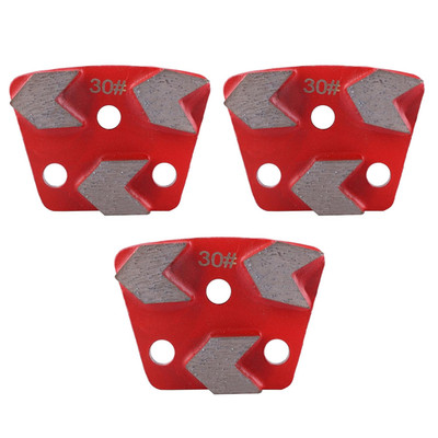 Trapezoidal Diamond Grinding Discs 3PCS 30 Grit, Concrete Floor Grinding Pad wit