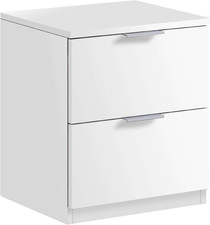 Comodino, Libro Da Ufficio, Modello Low Cost, Finitura Bianca Opaca, Misure: 38 