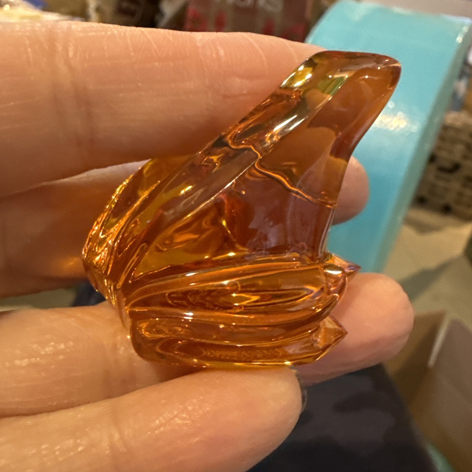 Amber Color Baccarat Crystal Frog