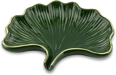 Ceramic Soap Dish with Drain, Ginkgo Leaf Shaped Soap Dish, Soap Dish Sink, S...