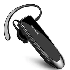 NEW BEE Bluetooth5.0 Headset Hands-Free Trucker Earpiece Noise-Cancell Headphone