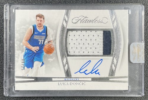LUKA DONCIC 2023-24 PANINI FLAWLESS HORIZONTAL GAME-USED PATCH AUTO 08/25 MAVS