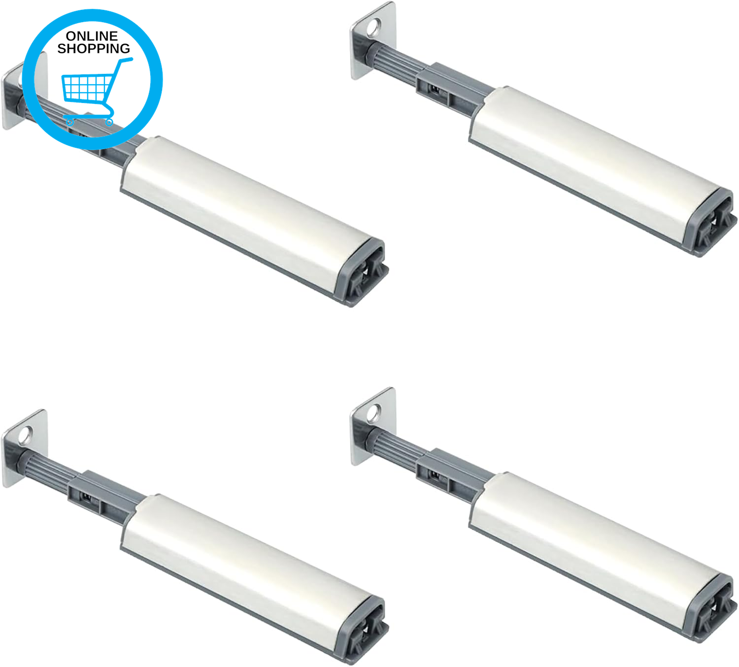 4Pcs Push to Open Door Catches, Silver Push to Open Magnetic Latch for Kitchen,