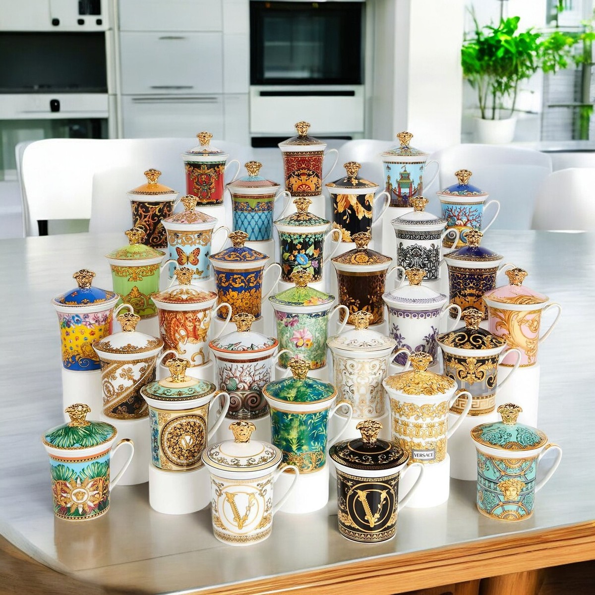 Versace Rosenthal Mugs with lid set 24 pcs. 30 years Limited