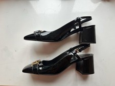 VERSACE Women's Medusa Black Slingback Square Toe Pumps size 36