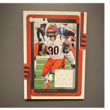 Panini 2025 Donruss Threads Chase Brown Bengals Memorabilia #DTH-CBN