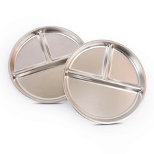 Stainless Steel Portion Control Plate  3 compartment plates  Divided Plates...
