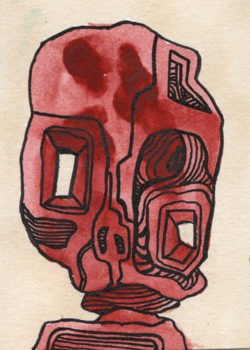 ACEO Original Art - GROUNDED - Ooak surreal expressionism card by Kiefer Moore