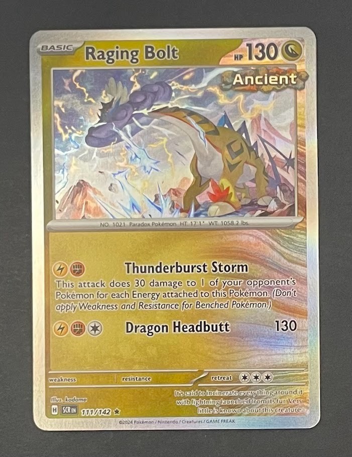 Pokémon Card Raging Bolt 111/142 Holo Stellar Crown - Near Mint