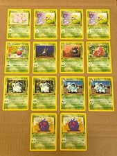 Pokemon Jungle 1st Edition Grass Card Lot 14 WOTC 1999 Nidorina Gloom Weepinbell