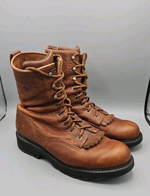 Wolverine Herrin Kiltie Lacer 8'' Mens Size 12 M Work Boots Brown Leather W08394