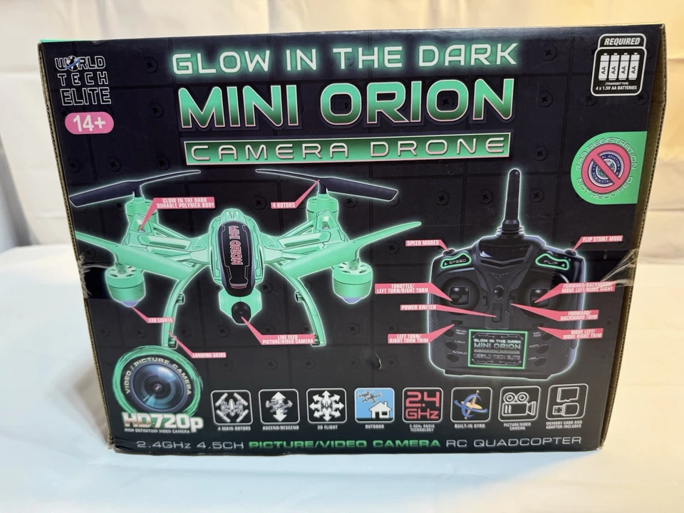 World Tech Elite Glow in the Dark mini Orion Canmera Drone RC quadcopter - Image 3 of 4