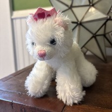 Princess Kitten Cat White Plush 8  Stuffed Animal Pink Crown Aurora World