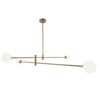 HäNgelampe Messing Weiß 140 Cm Lang H: Max. 81 Cm Kugelschirm Pendelleuchte