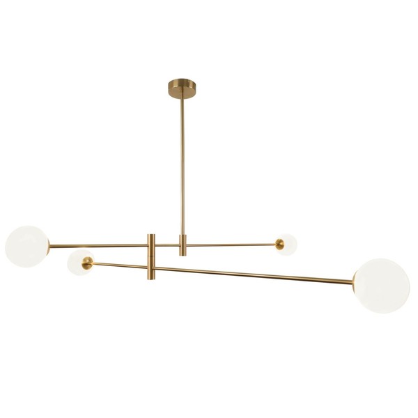 HäNgelampe Messing Weiß 140 Cm Lang H: Max. 81 Cm Kugelschirm Pendelleuchte-image