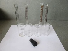 Lot of 4 Kimble Chase KIMAX Babcock Bottles w/Stoppers 50%