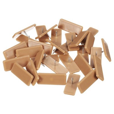 30pcs Tack-in Drawer Glides 31.7x12.7mm Plastic Furniture Slider Tack Brown