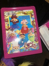 Treasure Trolls carrying case, pink, 1992 by Ace Novelty With 9 Troll Dolls