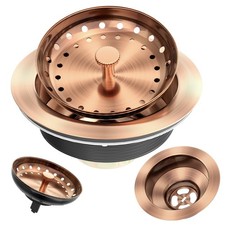 Kitchen Sink Drain Copper 3-1/2 Inch Stainless Steel Kitchen Drain Strainer A...