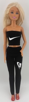Handmade Nike Doll Clothes for Barbie - Black w/ Shoes