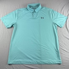 Under Armour The Performance Polo Mens L Green Short Sleeve Golf Shirt Preppy